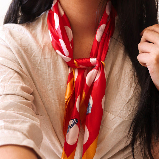 FOULARD EN SOIE - ROUGE