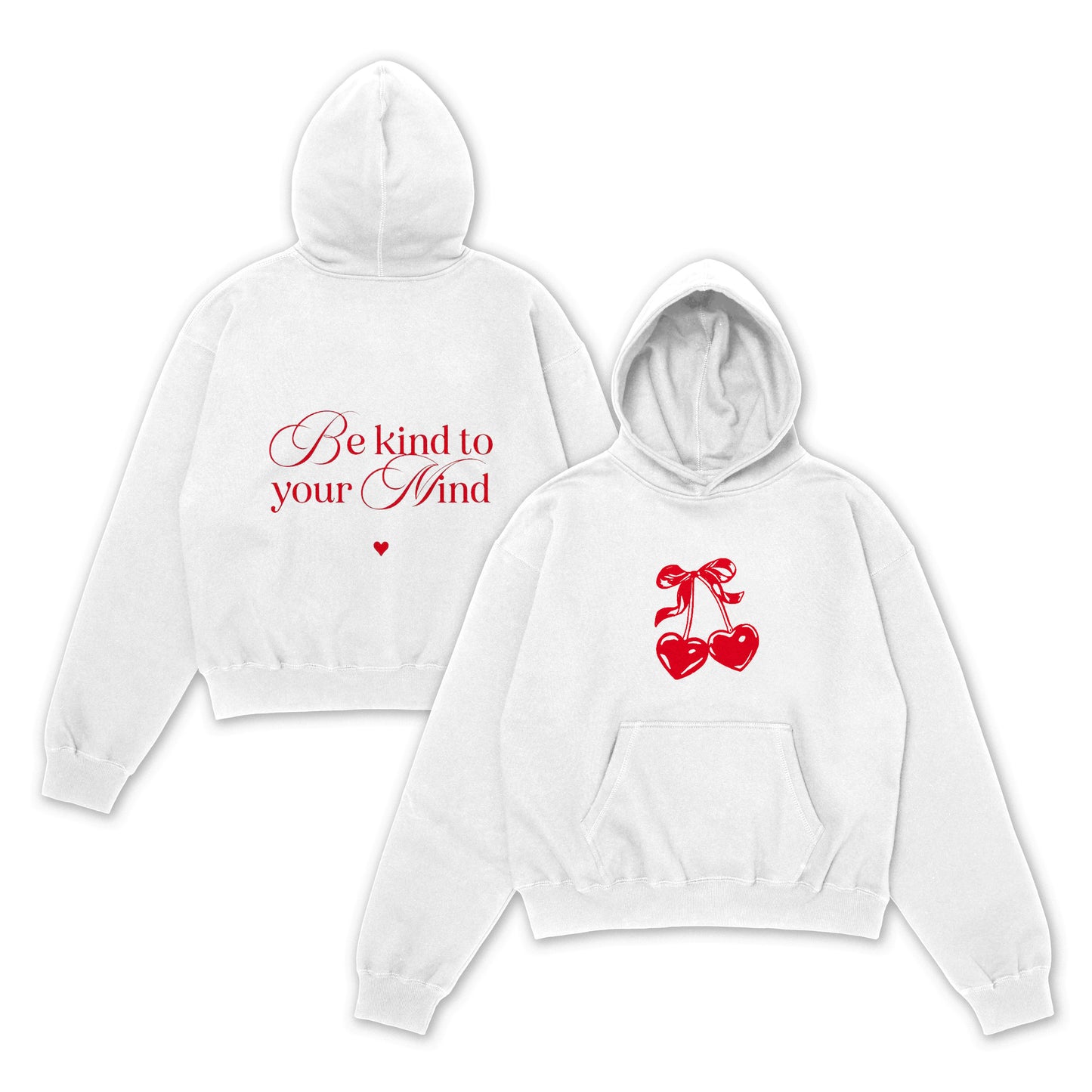 CHERRY CLUB HOODIE - white | red