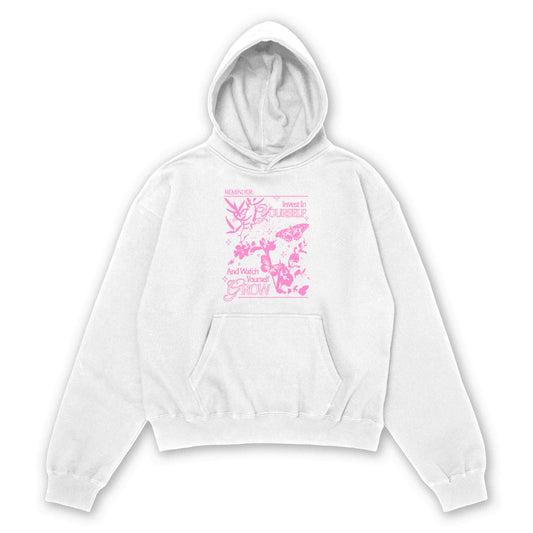 PINK PARADISE HOODIE - white