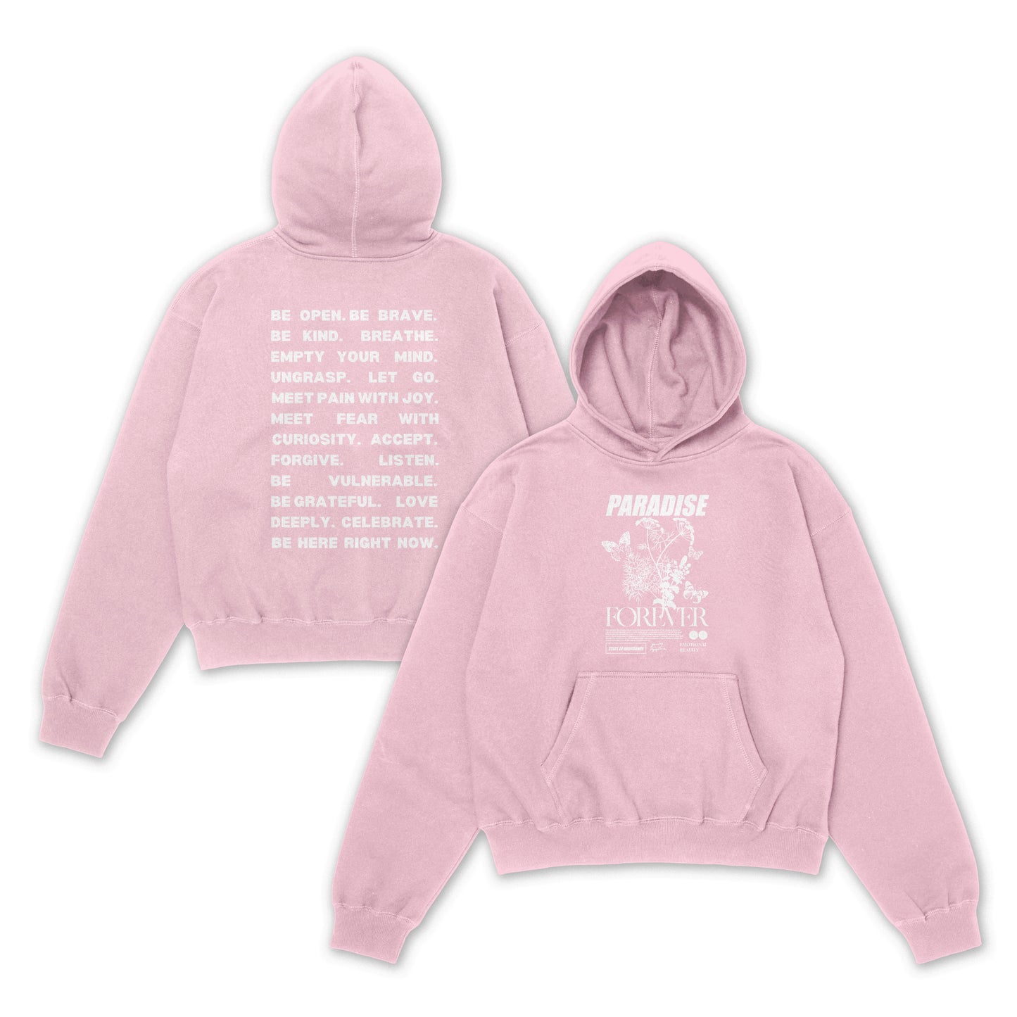 PINK PARADISE HOODIE - pink | white